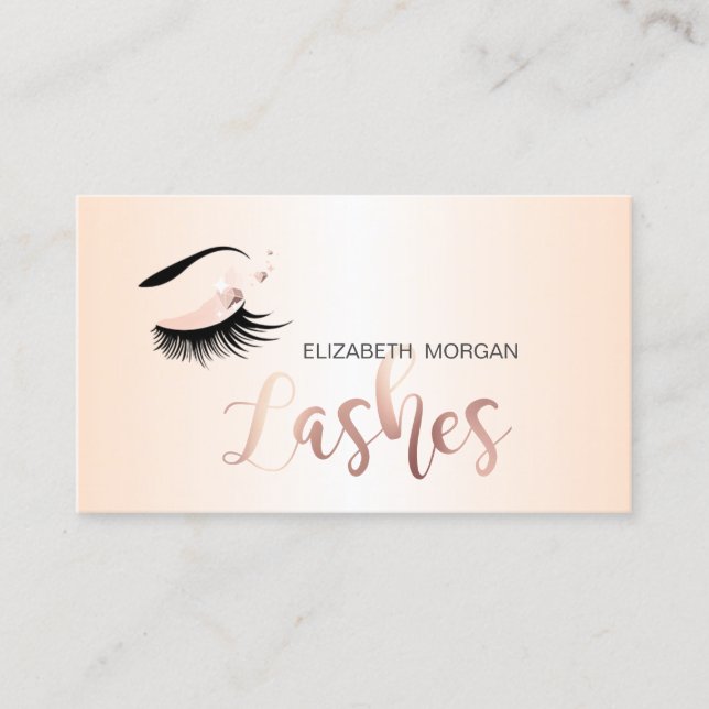 Carte De Visite Élégante Lashes Professionnels Modernes (Devant)