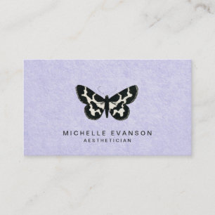 Carte De Visite Élégante Lavande de papillon Vintage pourpre