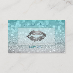 Carte De Visite Élégante Lèvres De Bokeh Moderne De Glitterie Soph
