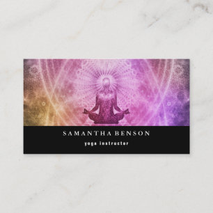 Carte De Visite Élégante méditation de Yoga Logo