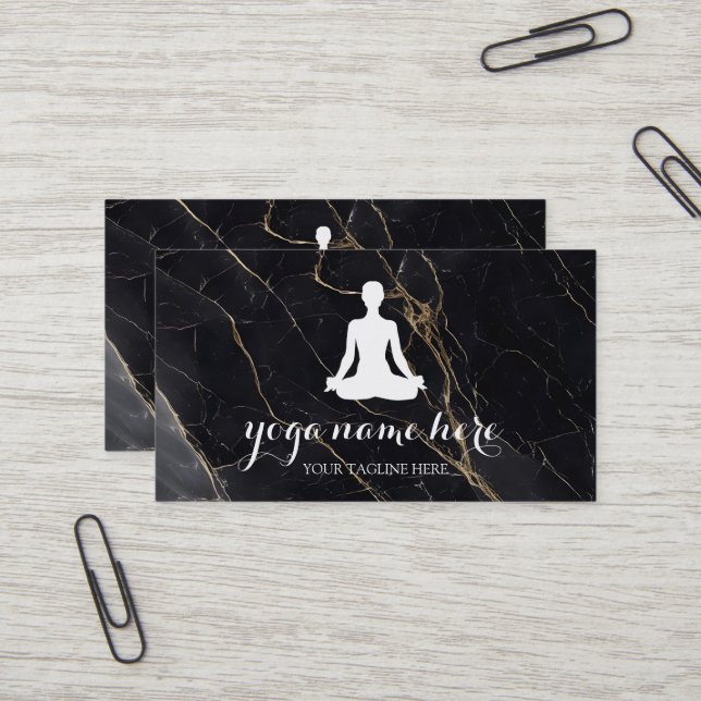 Carte De Visite Elégante Méditation Om Logo Yoga (Devant/Arrière en situation)