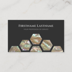 Carte De Visite Élégante mère minimale gris foncé d'hexagones perl