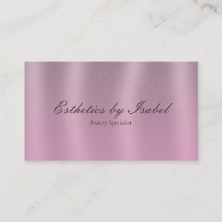 Carte de visite élégante métallisée rose pour esth