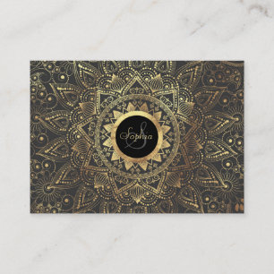 Carte De Visite Elégante oeuvre de mandala en or