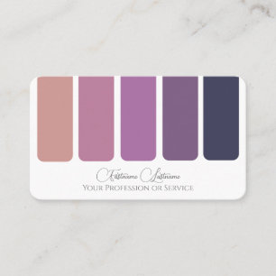 Carte De Visite Élégante palette de couleurs violet calligraphie Q