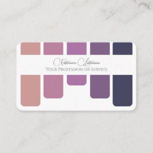 Carte De Visite Élégante palette de couleurs violet calligraphie Q