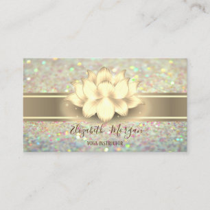 Carte De Visite Elégante Parties scintillant Bokeh, Gold Stripe Yo