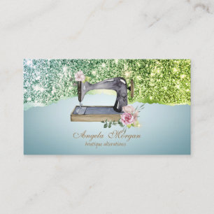 Carte De Visite Élégante Parties scintillant Bordure Florale Machi