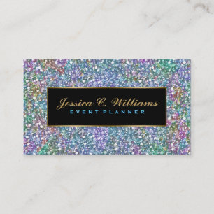 Carte De Visite Elégante Parties scintillant couleur pourpre et ét