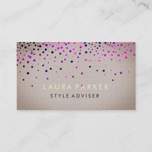 Carte De Visite Elégante Parties scintillant Crème subtile Faux Ar (Devant)