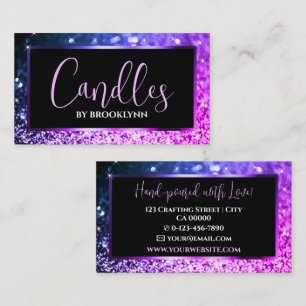 Carte De Visite Elégante Parties scintillant de luxe violet rose é