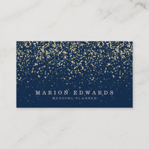 Carte De Visite Élégante parties scintillant d'or confetti classe
