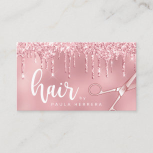 Carte De Visite Élégante parties scintillant dorée rose goutte-à-g