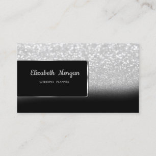 Carte De Visite Elégante Parties scintillant en argent de luxe Bok
