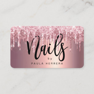Carte De Visite Élégante parties scintillant en or rose en cuivr
