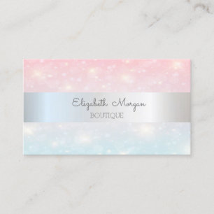 Carte De Visite Elégante Parties scintillant moderne Bokeh, Silver