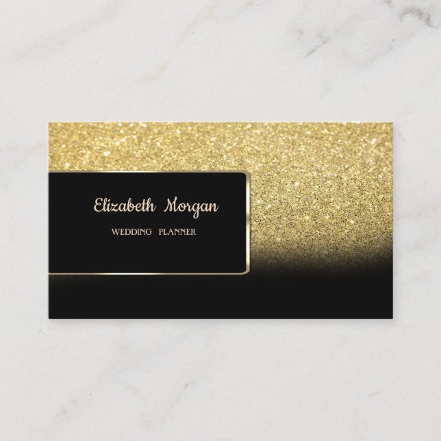 Carte De Visite Elégante Parties scintillant Or Luxury Bokeh Ombre (Devant)