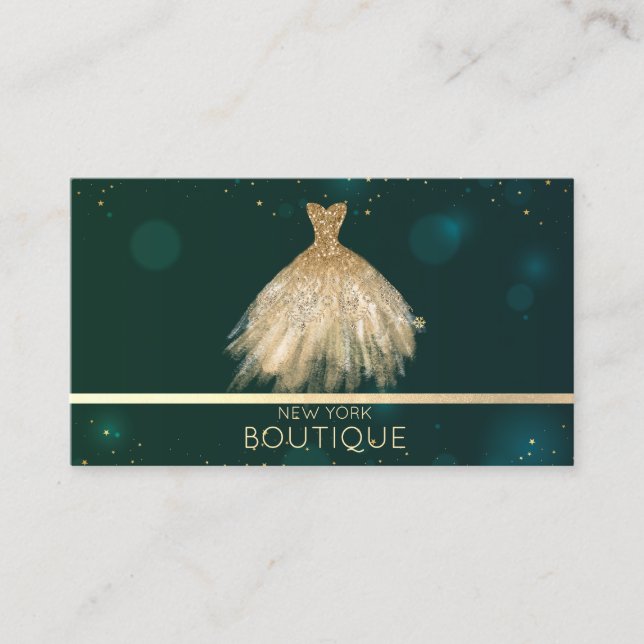 Carte De Visite Élégante Parties scintillant professionnelle Gold  (Devant)