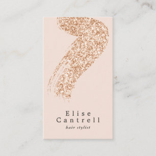 Carte De Visite Élégante parties scintillant rose en or brosse ros