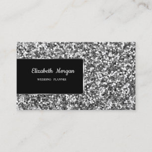 Carte De Visite Elégante Parties scintillant Silver De Luxe