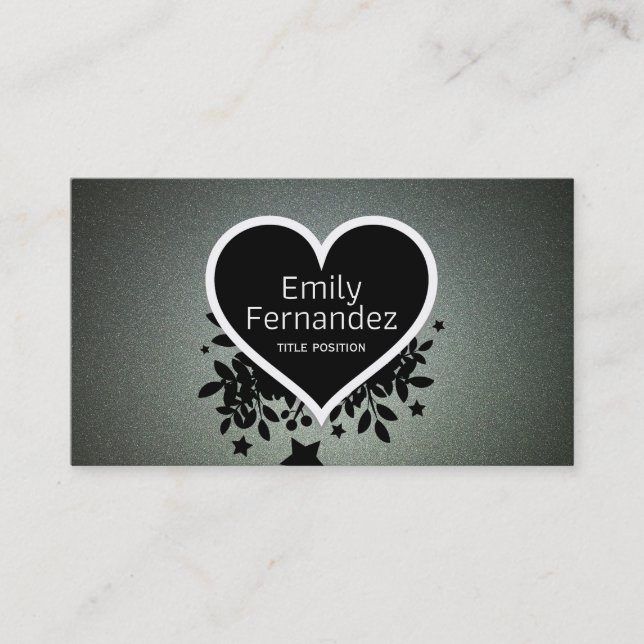 Carte De Visite Elégante Parties scintillant verte gris (Devant)