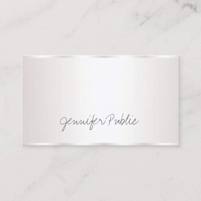 Carte De Visite Élégante Plaque Glamour Libre (Devant)