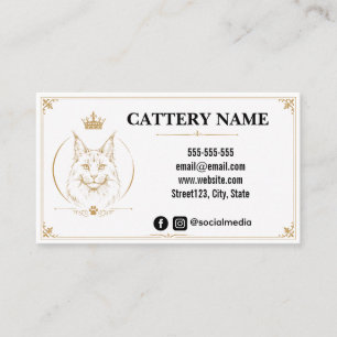 Carte de visite élégante pour élevage de Maine Coo