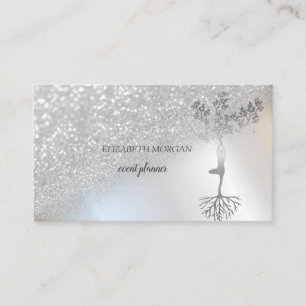 Carte De Visite Élégante professionnelle Bokeh Tree femmes