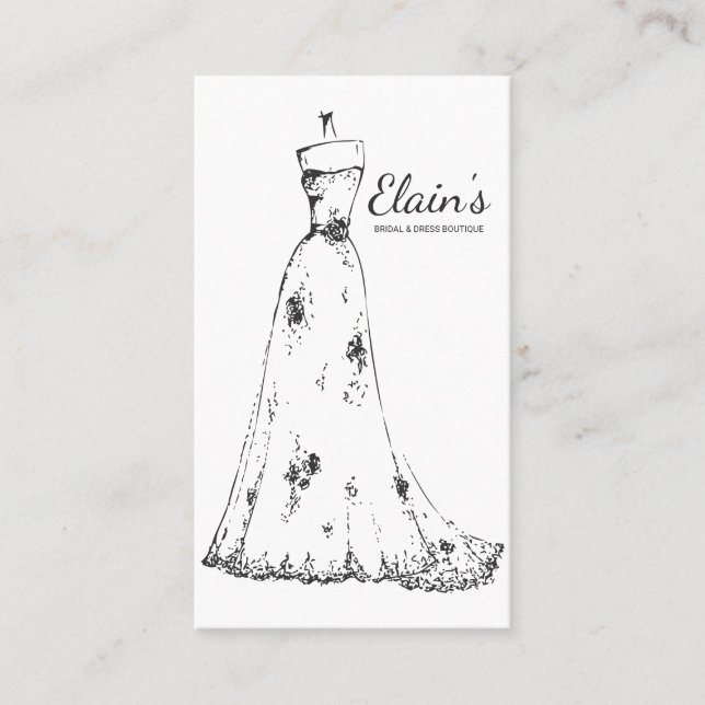 Carte De Visite Élégante robe nuptiale Gown Wedding planner (Devant)