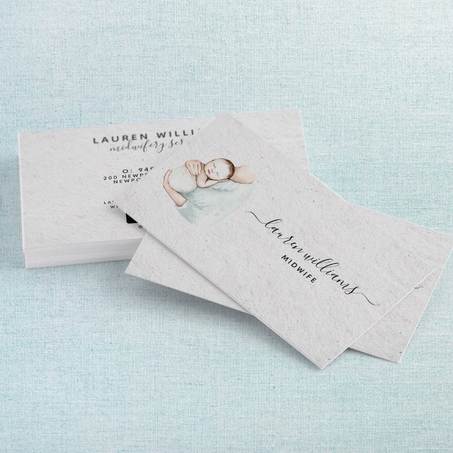 Carte De Visite Élégante sage-femme Doula Maternité Grossesse Simp (Créateur téléchargé)