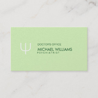 Carte De Visite Elegante simple profesión psicólogo verde claro