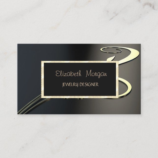 Carte De Visite Elégante spirale moderne, Designer de bijoux de ca (Devant)