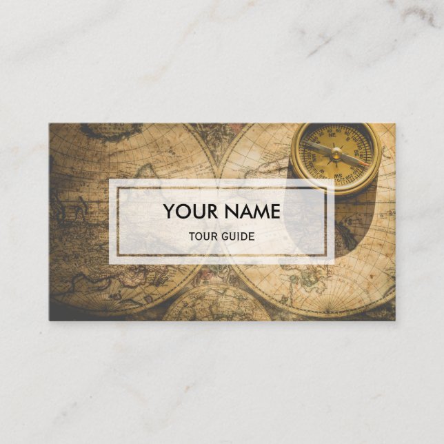 Carte De Visite Élégante superposition photo| Guide touristique (Devant)
