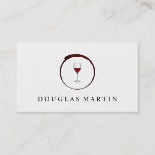 Carte De Visite Elégante Tige de vin rouge avec Verre de vin