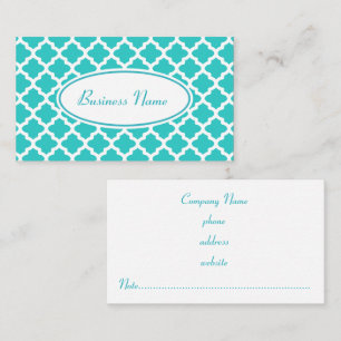 Carte de visite élégante turquoise professionnelle