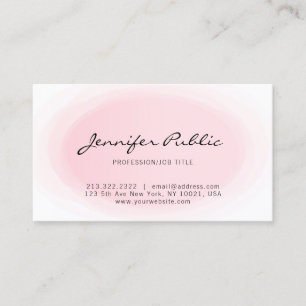 Carte De Visite Élégante Typographie minimaliste moderne et rose p
