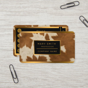 Carte De Visite Elégante Vache Faux Cuir Collection tendance