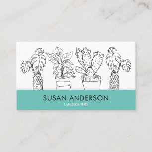 Carte De Visite Élégante végétation minimaliste Houseplants 