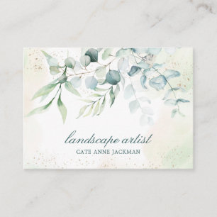 Carte De Visite Élégante verdure dorée Eucalyptus