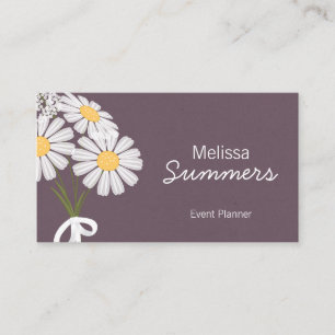 Carte De Visite Élégantes Fleurs Blanches de Marguerites Rustiques