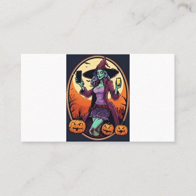 Carte De Visite Elegantly Undead : Femme Zombie Design (Devant)