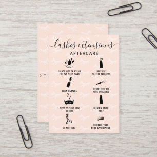 Carte De Visite Élégants cils après soins roux rose verticale