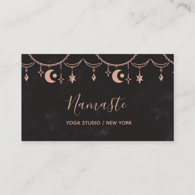 Carte De Visite Eléments célestes modernes et élégants Yoga (Devant)