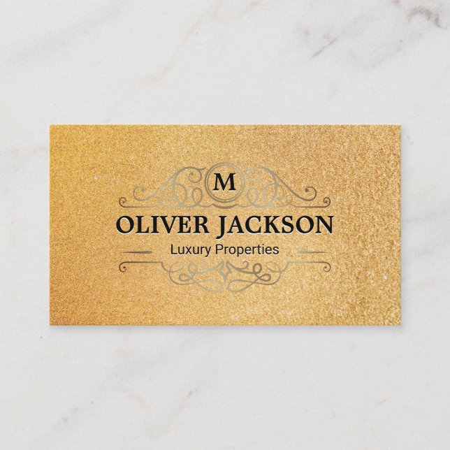 Carte De Visite Eléments de luxe Gold | Arrière - plan parties sci (Devant)