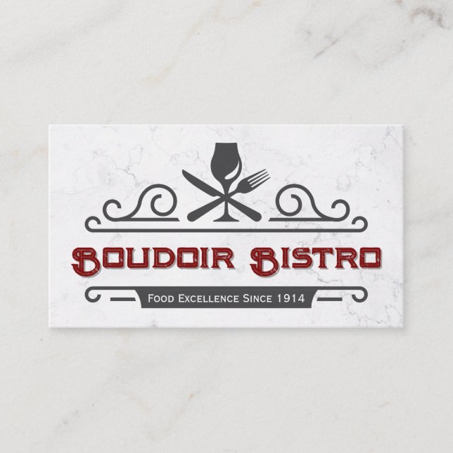 Carte De Visite Éléments du logiciel | Restaurant (Devant)
