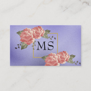Carte De Visite Éléments Floraux Monogramme