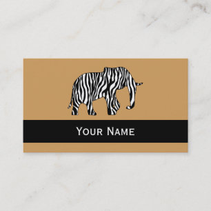 Carte De Visite Elephant avec Zebra Stripes + vos idées