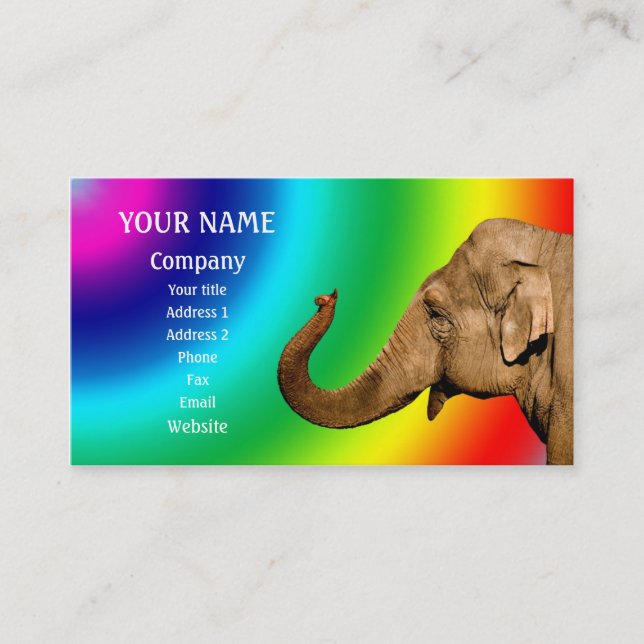 Carte De Visite Éléphant de ondulation (Devant)