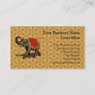 Carte De Visite Éléphant indien avec linge rouge