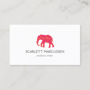 Carte De Visite Éléphant modelé par rose vintage